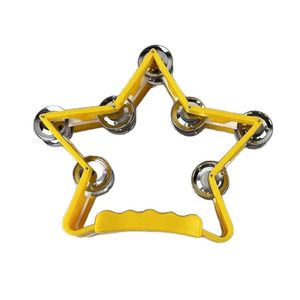Campana de mano grande de plástico con forma de estrella de cinco puntas, instrumento de percusión para ambiente KTV, campana de doble fila - Product Image 1