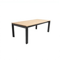 Petite table basse pour thé et café, cadre en métal noir moderne, plateau en bois de chêne, table d'appoint rectangulaire moderne pour salon, bureau