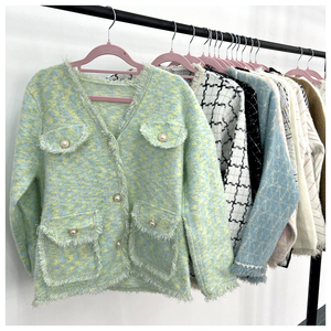 Venta minorista en línea <span class=keywords><strong>al</strong></span> <span class=keywords><strong>por</strong></span> <span class=keywords><strong>mayor</strong></span> Blazers señoras mujeres Tweed ropa Stock suéter de las mujeres, compra a granel coreano Tweed <span class=keywords><strong>blazer</strong></span> Thrift - Product Image 5