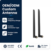 Antena de Goma Plegable de Doble Banda de 5dBi, 2.4G 5.8G, Polarización Vertical, Conector Macho Direccional para Router WiFi Exterior