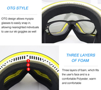 Lunettes de ski-sports monture TPU lentille interchangeable sports de neige hommes femmes lunettes de ski protection des yeux lunettes de ski