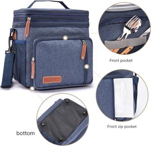 Free Sample Portable Lunch Bag Foldable Insulated Cooler Bag with Hand-carried and Shoulder-carried Ice Bag - Product Image 5