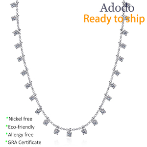โรงงานขายส่งขายส่ง3CT VVS Moissanite เครื่องประดับ925สเตอร์ลิงเงิน PT950ชุบแฟชั่น chokers สร้อยคอสำหรับผู้หญิง - Product Image 1