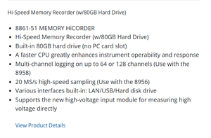 Best-Selling Japanese Import <b>Memory</b> Recorder HIOKI 8861-51: Large <b>Memory</b>, Long-Lasting Durability. - Product Image 2