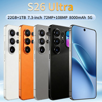 Téléphone S26 ultra haute résolution, écran HD de 7,3 pouces, 22 Go + 2 To de stockage, appareil photo 108 MP, batterie 8000 mAh, téléphone portable 5G