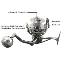 Moulinet de pêche en mer, bobine en métal pour eau salée, 12BB, poignée interchangeable en EVA, moulinet de pêche à la traîne pour rivière, ruisseau, basse, rapport de transmission 5.1:1