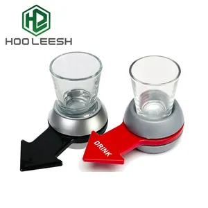 Hot Plastic Shot Spinner Party Game Rotatable Arrow Beer Wine Glass Cup Kit Spin The Shot Glass Drinking Game Fun Party Gifts