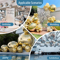 Grande boule miroir gonflable en PVC brillant, idéale pour la décoration de discothèques, festivals de musique, fêtes et scènes