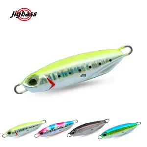 JIGBASS ATTB16 20g 40g Good Laser Reflective Slow Pitch Jigging Lure Speed Sinking Lead Fish Salt Water Sea Fishing Metal Jig