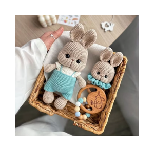 Venta al por mayor: Sonajero de conejo amigurumi, mordedor para bebé, león y conejo de ganchillo hecho a mano, zapatos de chupete, regalos para recién nacidos - Product Image 1