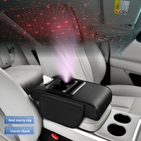 Boîte d'accoudoir de voiture en plastique Star Top améliorée avec coussin surélevé, porte-mouchoirs, porte-gobelet, sac de rangement et coussin de coude OLIVER Fit