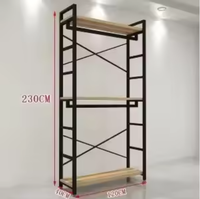 Étagère de supermarché rectangulaire à 3 niveaux, perforée, réglable, pré-assemblée, en acrylique robuste de qualité commerciale, à fixation au plafond