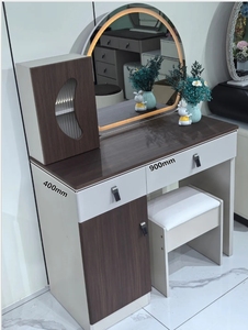 Muebles de Dormitorio Modernos y Sencillos, Mesa de Maquillaje con Espejo con Luz LED y Múltiples Cajones de Almacenamiento - Product Image 1