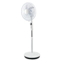Ventilateur de table solaire rechargeable AC/DC de haute qualité 16/18 pouces avec minuterie 1H, alimenté par batterie, hauteur réglable, en plastique, pour extérieur