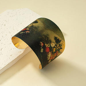 Pulsera de Moda Retro con Estampado de Paisaje y Cielo Estrellado, Brazalete Artesanal para Mujer, Novedad 2024 - Product Image 2