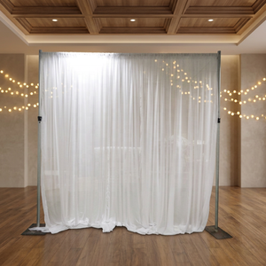Cortina de gasa blanca para decoración de bodas, kit elegante de tubos para cortinas transparentes - Product Image 1