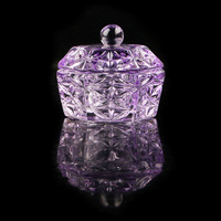 Verre cristal rose poudre acrylique liquide tasse à ongles violet Dappen plat couvercle bol porte-gobelet équipement outils d'art des ongles