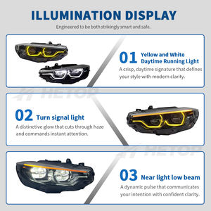 Phares HETOP F32 2013-2019, double couleur IKON V2 jaune et blanc, feux de jour DRL, série 4 F36 F80 M4 F82, ensemble de phares avant pour <span class=keywords><strong>BMW</strong></span> - Product Image 4