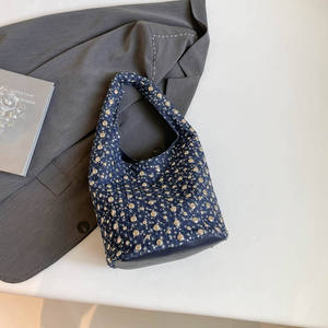 Fashion retro rivet Y2k shoulder bag women's water bucket leather bucket designer Hobo <b>handbag</b> - Product Image 4