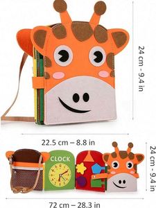 Nuevo Libro de Actividades Sensoriales de Jirafa al por Mayor para Bebés, Libro de Actividades para Niños Pequeños, Juguete Sensorial para Niños Pequeños, Mochila de Jirafa - Product Image 4