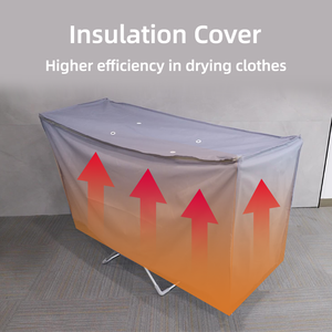 מכונת כביסה מתקפל נייד מתקפל טמפרטורה בקר תזמון מרפסת מכונף עיצוב חומר מתכת מתלה מגבת מתלה - Product Image 4