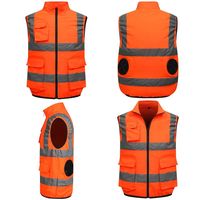Gilet de refroidissement d'été pour travailleurs Gilet ventilateur pour hommes Vêtements de climatisation Ventilateur lumineux Vêtements de travail Veste ventilateur Usb Vêtements de refroidissement corporel