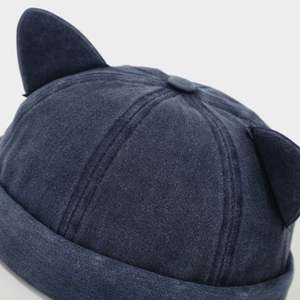 Casquette Docker personnalisée pour femme, avec oreilles de chat mignonnes, couleur unie, style urbain, pour l'été et les sorties, modèle Melon Skin Devil Dockers - Product Image 4