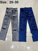 Jeans Enfant Modèle YQ271 Taille 20-32, Âge 5-18 Ans, Jeans Garçon Taille Haute, Jeans Enfants Taille Élastique