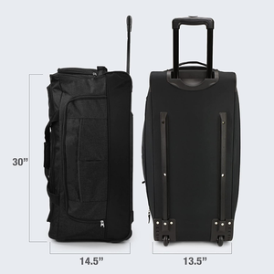 Borsa da Viaggio Nera con Scomparto per Scarpe, Grande Borsone con Ruote e Maniglia per Trasporto Interno Multiplo - Product Image 5