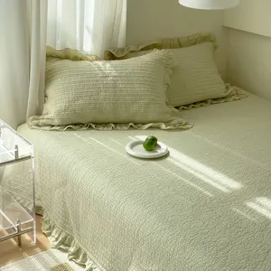 棉套毯防滑床罩床上用品纯棉加厚床裙三件套床单