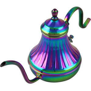 Bouilloire à café à dégoulinement moderne en acier inoxydable de couleur arc-en-ciel, écologique, luxe léger, style arabe - Product Image 1