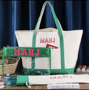Bolsa <span class=keywords><strong>de</strong></span> lona grande para Mahjong americano con compartimento para tableros, bolsa <span class=keywords><strong>de</strong></span> almacenamiento portátil para Mahjong, para <span class=keywords><strong>mesa</strong></span> <span class=keywords><strong>de</strong></span> Mahjong, noche <span class=keywords><strong>de</strong></span> juegos, viajes - Product Image 5