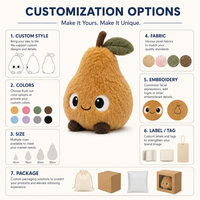 Peluche Poire Personnalisée en Coton PP Ultra Doux, Vente Directe Usine, Anti-Stress, Anniversaire, OEM/ODM pour Marques à Marque Blanche
