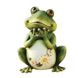 Fantasie Harz Frosch Skulptur Home Garten Decor mit Hand-malerei