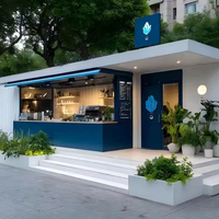 Maison conteneur en acier de luxe préfabriquée, extensible et respirante, installation rapide, capsule spatiale préfabriquée, entrée de supermarché