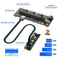 Kartu Riser M.2 M-Key ke PCI-e 4.0 X16 dengan Kabel Riser Oculink SFF-8612/8611 32GB/s Ekspansi GPU untuk Desktop ATX 6Pin Power