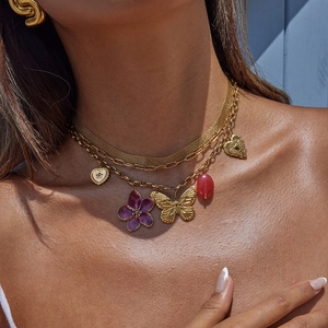 Collana a Catena Paperclip in Acciaio Inossidabile Placcato <span class=keywords><strong>Oro</strong></span> 18K, Choker Minimalista Regolabile per Donna, Gioielli Quotidiani - Product Image 3
