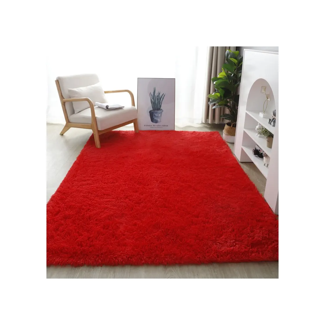 Hot selling Colourful Soft Indoor Area Rugs Fluffy Living Room pure color plush carpet fluffy faux fur rugs