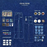 Jeans vintage baggy déchirés personnalisés pour hommes, coupe ample, denim délavé avec éclaboussures de peinture pour le streetwear