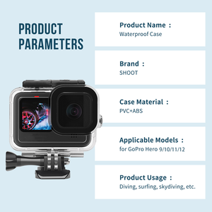 For <strong>GoPro</strong> <strong>Hero</strong> 13/12/11/10/9 Waterproof Protective Housing Shell Black PC &amp; Plastic Action <strong>Camera</strong> Accessories - Product Image 3