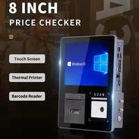 Caisse enregistreuse tout-en-un NORGEE avec écran tactile Android de 8 pouces et lecteur de codes-barres pour la vérification des prix, garantie de 10 ans (noir/argent)