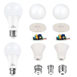 Factory price E27/B22 aluminum dc raw material 12 watt led bulb skd