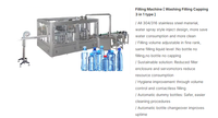 Machine de remplissage, bouchage et étiquetage d'eau entièrement automatique CE 3-en-1, 10000 BPH, ligne de rinçage et de rétraction pour eau minérale pure en PET, pour usine d'embouteillage