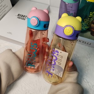 MeiSD Space Cup 520Ml Push Button Student Water Bottle Cartoon Design Bpa Free <b>Plastic</b> <b>Drinkware</b> - Product Image 2