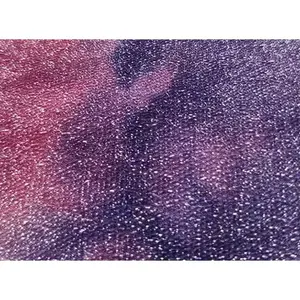 Latest design high quality elastic knit tie-dyed metallic lurex single jersey fabric for clothing fashion