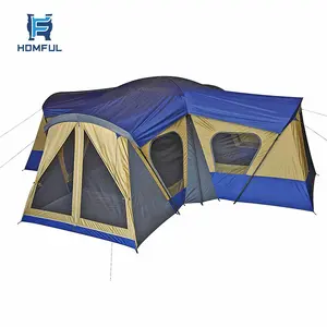 HOMFUL 14 Person Cabin Tent Base Camp Hiking Camping Shelter Large Family Outdoor Safari Tent