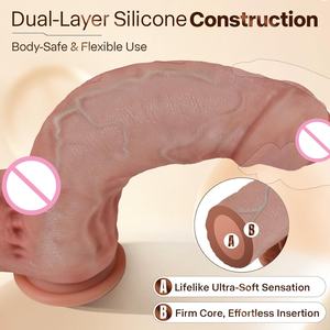 11'' Realistische Ongesneden Voorhuid Grote <span class=keywords><strong>Dildo</strong></span> Enorme Dikke <span class=keywords><strong>Dildo</strong></span> met Sterke Zuignap voor Handsfree Gebruik Huidachtige Siliconen <span class=keywords><strong>Dildo</strong></span>'s - Product Image 4