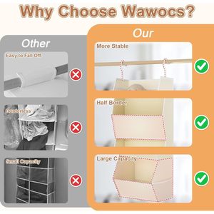 Hanging Closet Organizer 4 <b>Shelf</b> Foldable Fabric Storage With Mesh Pocket For Clothes Bedroom Use - Product Image 4