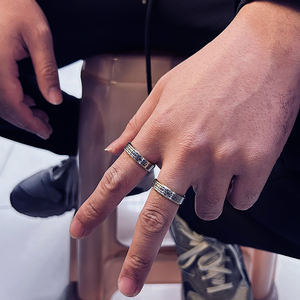 Anello Nuovo in Acciaio al Titanio con Cinque Simboli del Dio della Ricchezza - Anello Portafortuna Antiallergico e Resistente allo Sbiadimento per Lui e Lei - Product Image 4