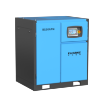 Kompresor Udara Sekrup Dua Tahap Wallboge 37kW, Kontrol PLC, Pendingin Udara, Stasioner, 4.7m/menit, 380V AC, Garansi 2 Tahun